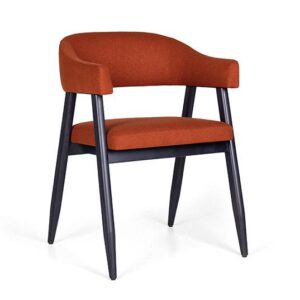 Cadeira Auden – Estofado Terracota com Estrutura Preta
